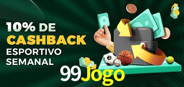 10% de bônus de cashback na 99Jogo